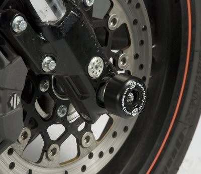 Padací chrániče přední vidlice R&G Racing pro motocykly HARLEY-DAVIDSON XR1200X, černé (pár)